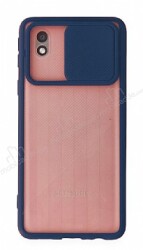 Eiroo Lens Series Samsung Galaxy A01 Core Lacivert Silikon Kılıf - Eiroo