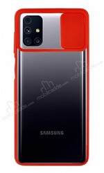 Eiroo Lens Series Samsung Galaxy M31s Kırmızı Silikon Kılıf - Eiroo