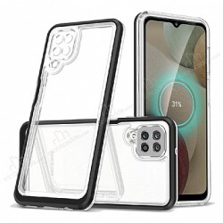 Eiroo Lims Samsung Galaxy A22 4G Siyah Kenarlı Silikon Kılıf - Eiroo