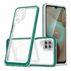 Eiroo Lims Samsung Galaxy A22 4G Yeşil Kenarlı Silikon Kılıf - Eiroo