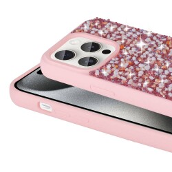 Eiroo Linea iPhone 15 Pro Max Taşlı Silikon Kılıf - 10