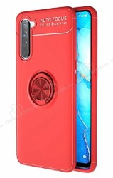Eiroo Liquid Ring Oppo Reno3 Standlı Kırmızı Silikon Kılıf - Eiroo