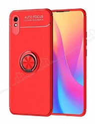 Eiroo Liquid Ring Xiaomi Redmi 9A Standlı Kırmızı Silikon Kılıf - Eiroo