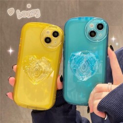 Eiroo Love Series iPhone 12 Kalp Tutuculu Mor Silikon Kılıf - 3