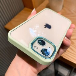Eiroo Luxe iPhone 15 Pro Silikon Kenarlı Kırmızı Rubber Kılıf - 2