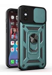 Eiroo Magnet Lens iPhone X / XS Ultra Koruma Yeşil Kılıf - 1