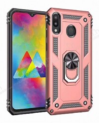 Eiroo Magnet Ring Samsung Galaxy A20 / A30 Ultra Koruma Rose Gold Kılıf - Eiroo