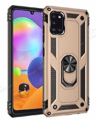 Eiroo Magnet Ring Samsung Galaxy A31 Ultra Koruma Gold Kılıf - Eiroo