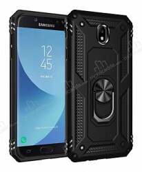 Eiroo Magnet Ring Samsung Galaxy J7 Pro 2017 Ultra Koruma Siyah Kılıf - Eiroo