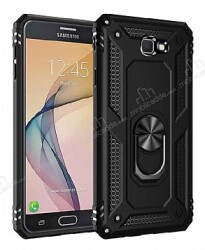 Eiroo Magnet Ring Samsung Galaxy J7 Ultra Koruma Siyah Kılıf - Eiroo