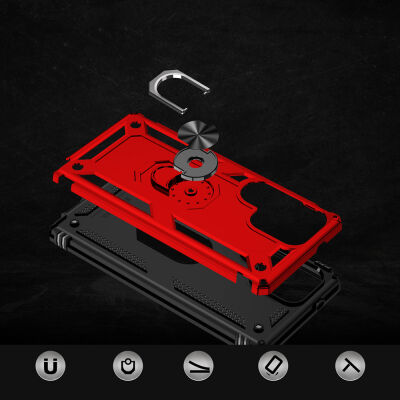 Eiroo Magnet Ring Samsung Galaxy S25 Ultra Süper Koruma Kılıf - 11