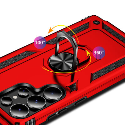 Eiroo Magnet Ring Samsung Galaxy S25 Ultra Süper Koruma Kılıf - 15