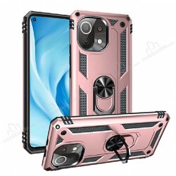 Eiroo Magnet Ring Xiaomi Mi 11 Lite Ultra Koruma Rose Gold Kılıf - Eiroo