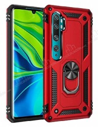Eiroo Magnet Ring Xiaomi Mi Note 10 Pro Ultra Koruma Kırmızı Kılıf - Eiroo