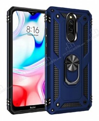 Eiroo Magnet Ring Xiaomi Redmi 8 Ultra Koruma Lacivert Kılıf - Eiroo