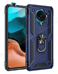 Eiroo Magnet Ring Xiaomi Redmi K30 Pro Ultra Koruma Lacivert Kılıf - Eiroo
