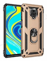 Eiroo Magnet Ring Xiaomi Redmi Note 9S Ultra Koruma Gold Kılıf - Eiroo