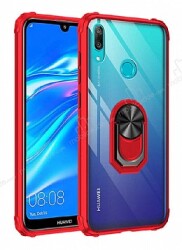 Eiroo Magnetics Huawei Y7 Prime 2019 Ultra Koruma Kırmızı Kılıf - Eiroo