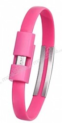 Eiroo Micro USB Bileklik Pembe Kablo Data Kablosu 21cm - Eiroo