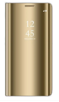 Eiroo Mirror Cover Samsung Galaxy A10S Aynalı Kapaklı Gold Kılıf - 1
