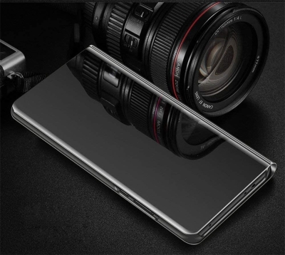 Eiroo Mirror Cover Samsung Galaxy A10S Aynalı Kapaklı Gold Kılıf - 4