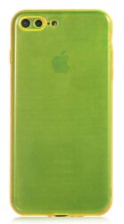 Eiroo Mun iPhone 7 Plus / 8 Plus Şeffaf Sarı Silikon Kılıf - Eiroo