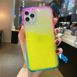 Eiroo Neon Bumper iPhone 13 Pro Karanlıkta Parlayan Sarı Silikon Kılıf - 2