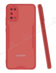 Eiroo Painted Samsung Galaxy A02s Kamera Korumalı Kırmızı Kılıf - Eiroo