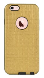 Eiroo Panther iPhone 6 / 6S Silikon Kenarlı Gold Rubber Kılıf - Eiroo