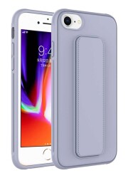 Eiroo Qstand iPhone 7 / 8 Gri Silikon Kılıf - Eiroo