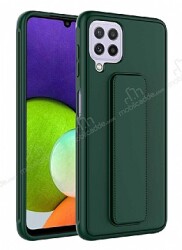 Eiroo Qstand Samsung Galaxy A22 4G Yeşil Silikon Kılıf - Eiroo