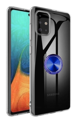 Eiroo Ring Crystal Samsung Galaxy A71 Yüzüklü Şeffaf Silikon Kılıf - 3