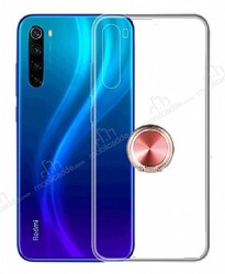 Eiroo Ring Crystal Xiaomi Redmi Note 8 Rose Gold Yüzüklü Silikon Kılıf - Eiroo