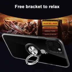 Eiroo Ring Crystal Xiaomi Redmi Note 9 Yüzüklü Lacivert Silikon Kılıf - 3