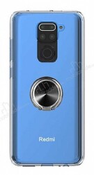 Eiroo Ring Crystal Xiaomi Redmi Note 9 Yüzüklü Siyah Silikon Kılıf - Eiroo