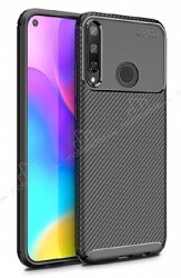 Eiroo Rugged Carbon Huawei P40 Lite E Siyah Silikon Kılıf - Eiroo