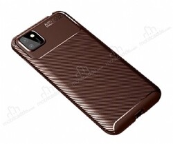 Eiroo Rugged Carbon Huawei Y5p Kahverengi Silikon Kılıf - Eiroo
