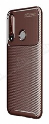Eiroo Rugged Carbon Huawei Y6p Kahverengi Silikon Kılıf - Eiroo