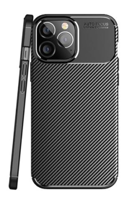 Eiroo Rugged Carbon iPhone 14 Pro Siyah Silikon Kılıf - 1