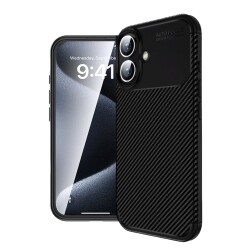 Eiroo Rugged Carbon iPhone 16 Plus Silikon Kılıf - 4