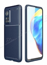 Eiroo Rugged Carbon Xiaomi Mi 10T / Mi 10T Pro Lacivert Silikon Kılıf - Eiroo