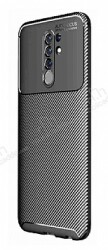 Eiroo Rugged Carbon Xiaomi Redmi 9 Siyah Silikon Kılıf - Eiroo