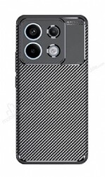 Eiroo Rugged Carbon Xiaomi Redmi Note 13 Pro Siyah Silikon Kılıf - Eiroo