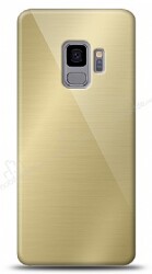 Eiroo Samsung Galaxy S9 Silikon Kenarlı Aynalı Gold Kılıf - Eiroo