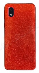Eiroo Silvery Samsung Galaxy A01 Core Simli Kırmızı Silikon Kılıf - Eiroo