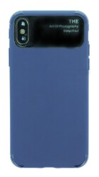 Eiroo Simplified iPhone X / XS Lacivert Silikon Kılıf - Eiroo