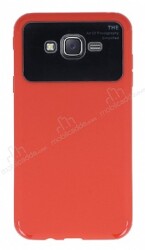 Eiroo Simplified Samsung Galaxy J7 Kırmızı Rubber Kılıf - Eiroo