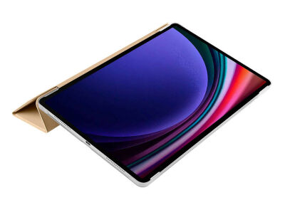 Eiroo Smart Samsung Galaxy Tab S9 FE Plus Kapaklı Standlı Gold Deri Kılıf - 3