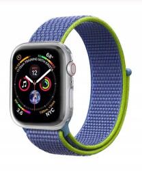 Eiroo Spor Loop Apple Watch Kumaş Mavi Kordon 42 - 44 - 45 mm - Eiroo