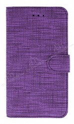 Eiroo Tabby Samsung Galaxy A20 / A30 Cüzdanlı Kapaklı Mor Deri Kılıf - Eiroo